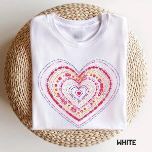 Graphic Heart Valentine Tshirt, Spring Shirts, Valentine Gift